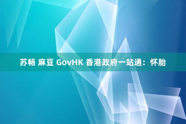 苏畅 麻豆 GovHK 香港政府一站通：怀胎