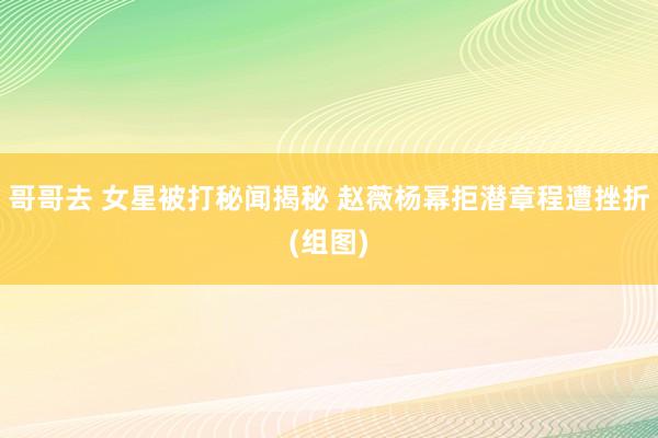 哥哥去 女星被打秘闻揭秘 赵薇杨幂拒潜章程遭挫折(组图)