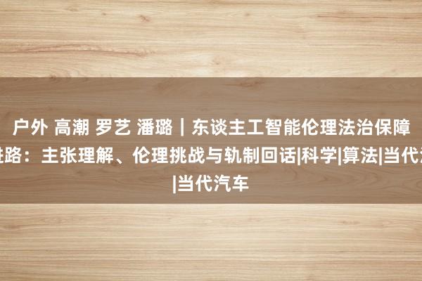 户外 高潮 罗艺 潘璐｜东谈主工智能伦理法治保障的进路：主张理解、伦理挑战与轨制回话|科学|算法|当代汽车